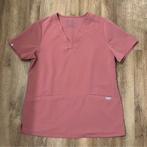 Figs Casma Three-Pocket Scrub Top Mauve Size Medium